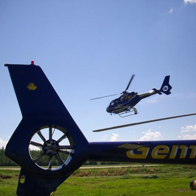 a helicopter landing