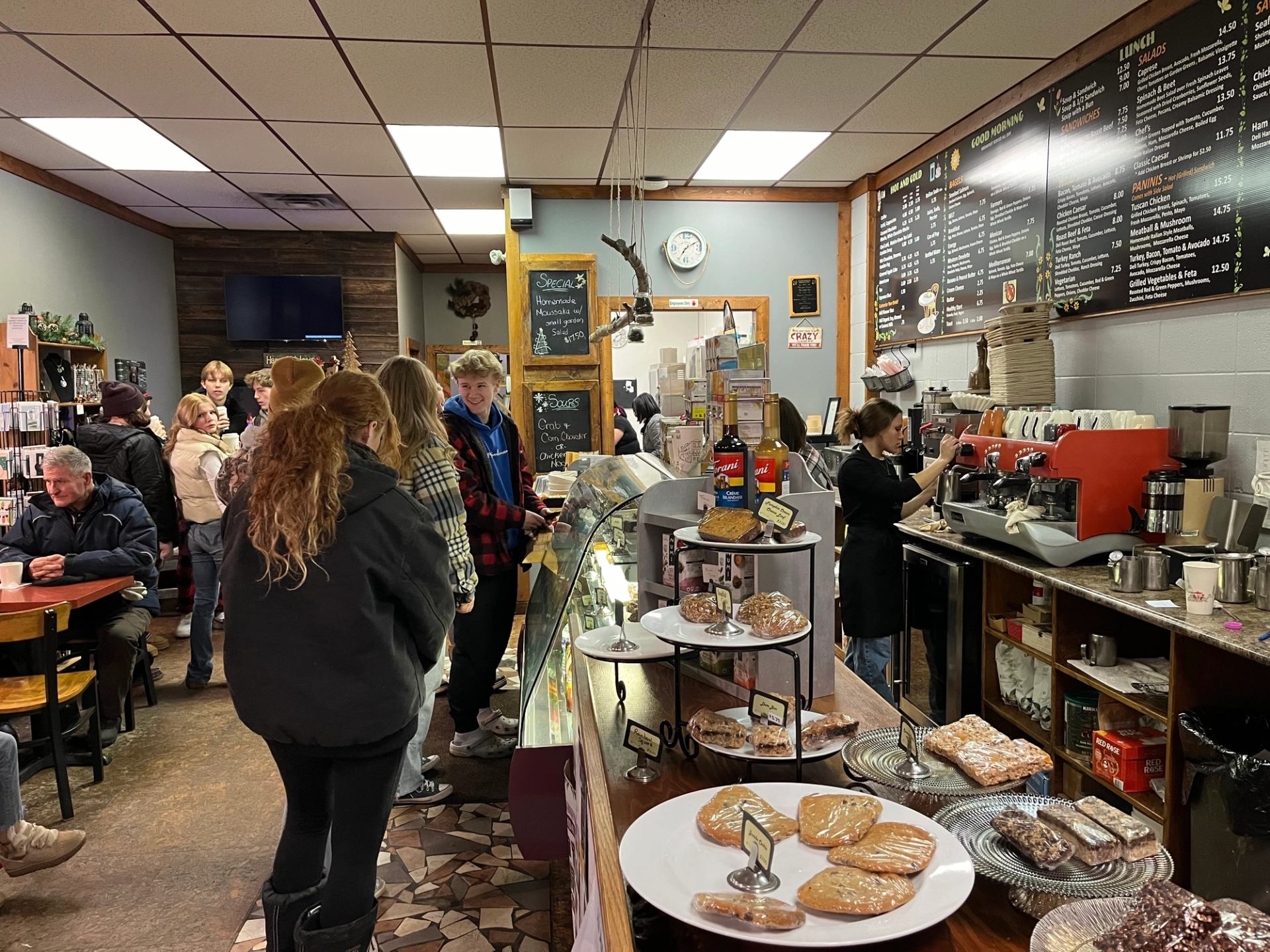 Coffee Tree cafe filled with happy patrons on Moonlight Madness