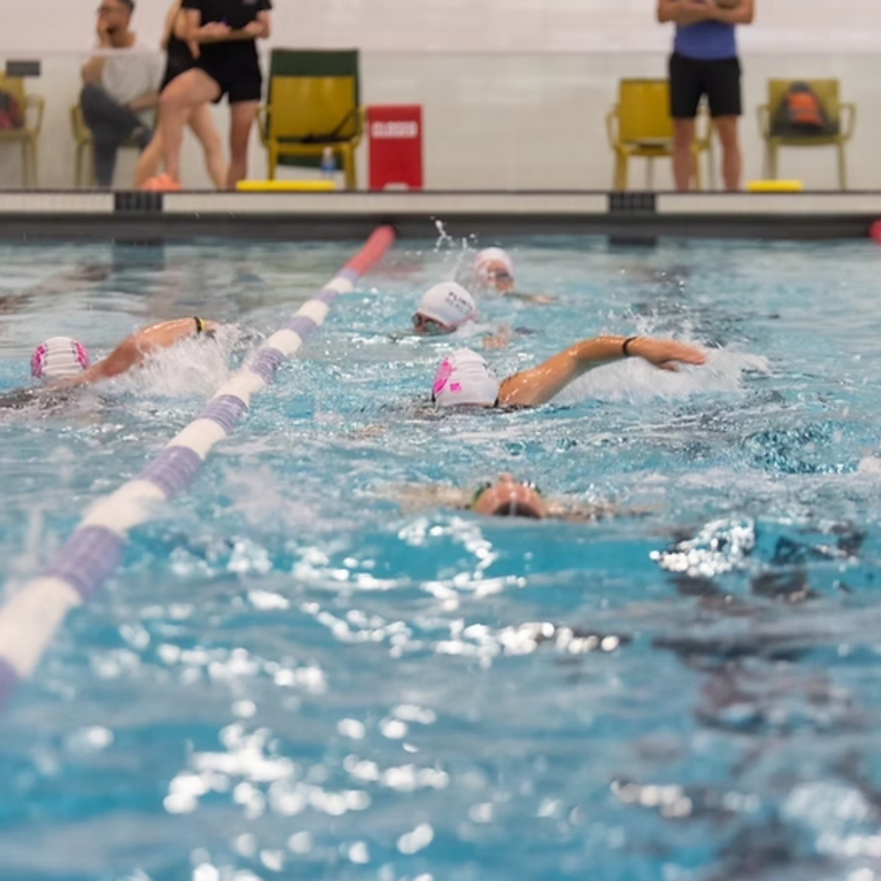 A women swimming.