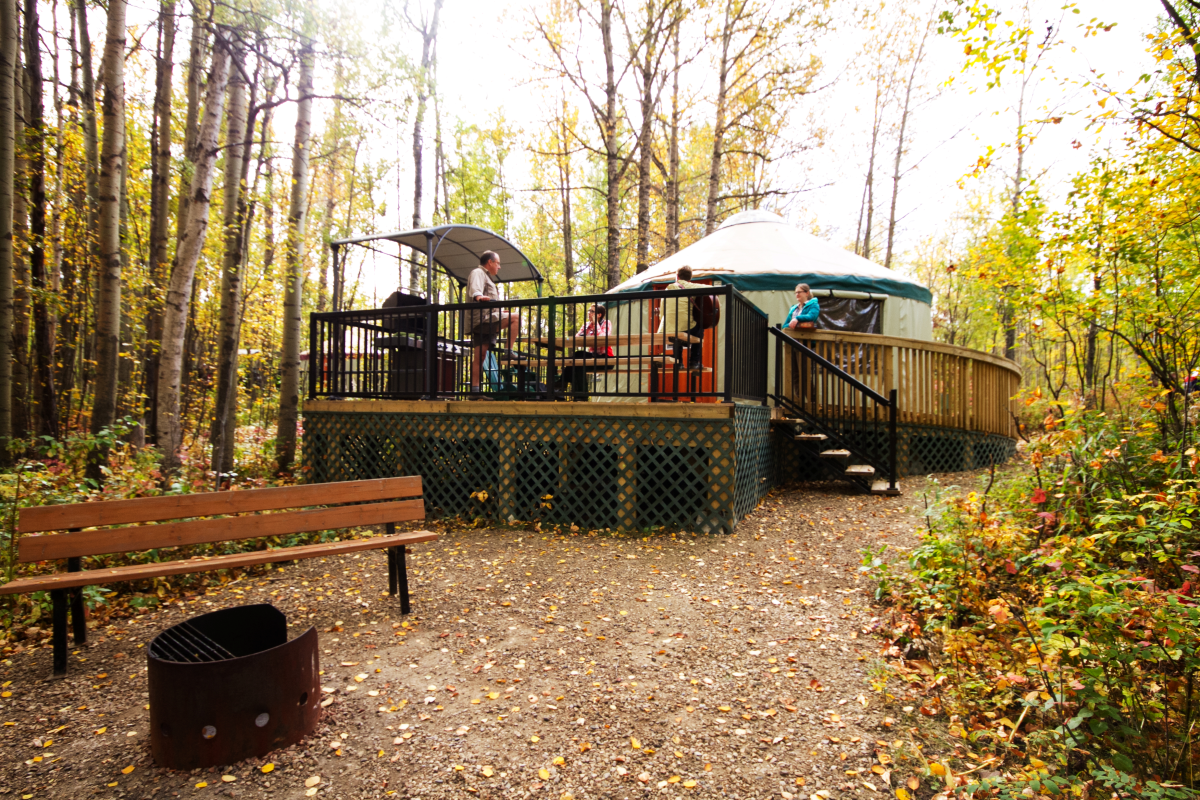 A yurt at Pigeon Lake Campground