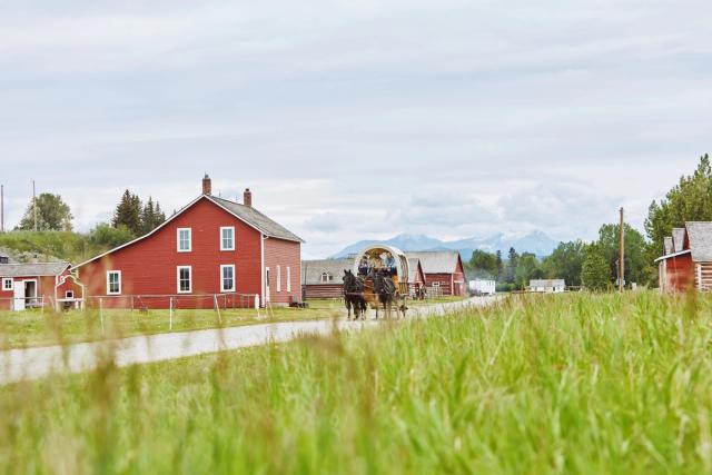 Wide shot of Bar U Ranch near Longview.