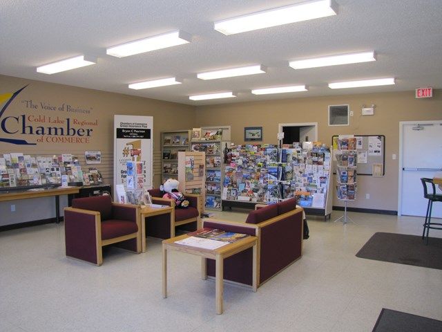 The interior of the Cold Lake Information Centre.