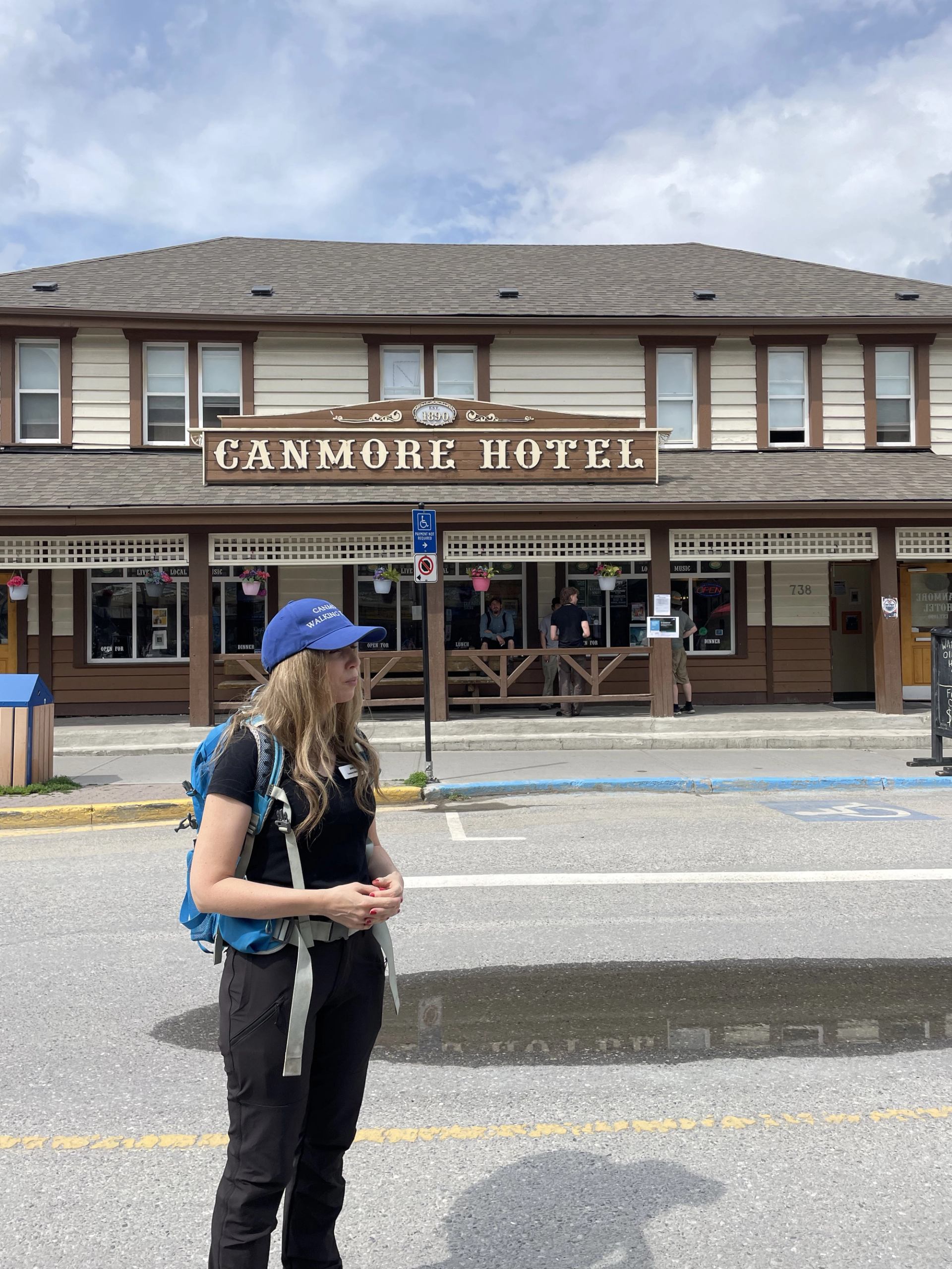 Heritage building The Canmore Hotel on Main Street of charming mountain town, Canmore, Alberta