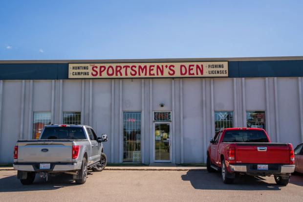 The exterior of The Sportsmen's Den in Red Deer, Alberta.