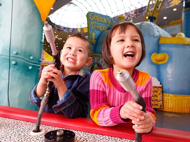 Kids playing games at Galaxyland.