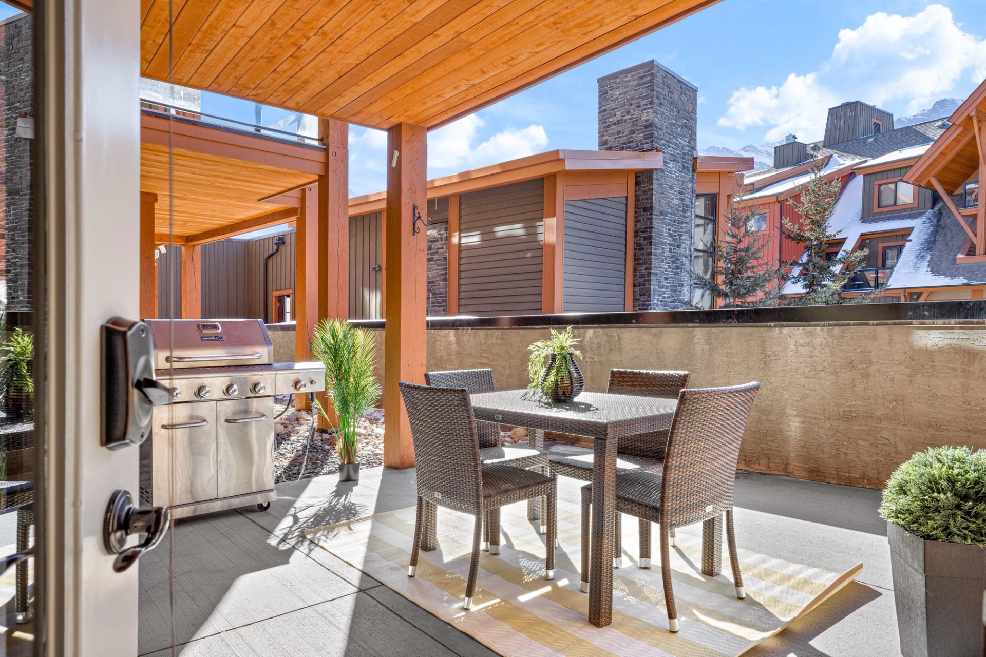 Patio with bbq at one of the properities.