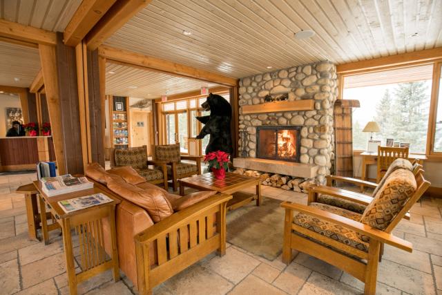 Interior of the Hidden Ridge Resort in Alberta.