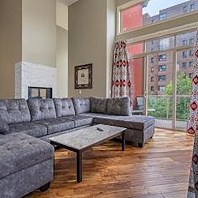 Living room in one of the rentals