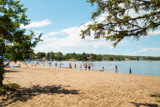 Beach at Sandy Beach Regional Park in Lloydminster, Alberta.