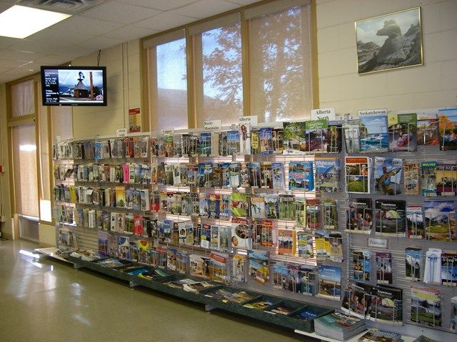 Interior shot of the Drumheller Visitor Information Centre.