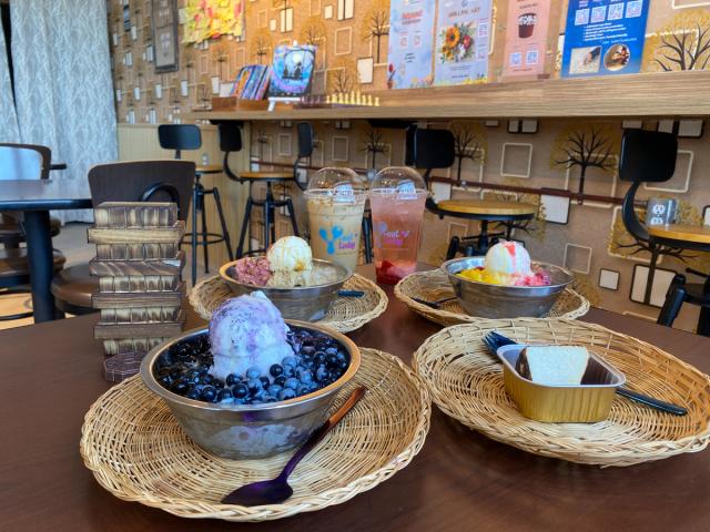 Bingsu (shaved ice) and different sweet treats