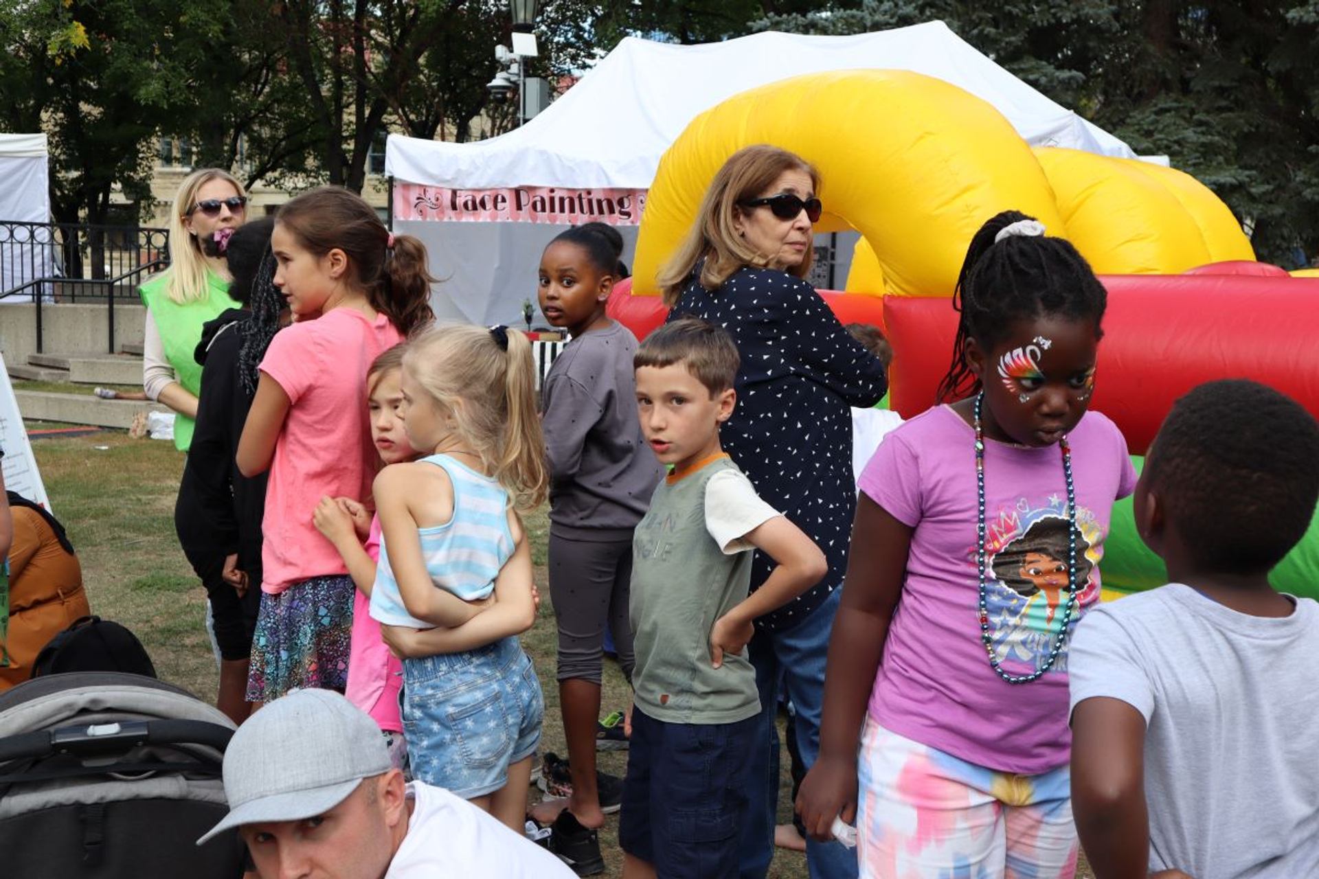 A group of children enjoying the festival.