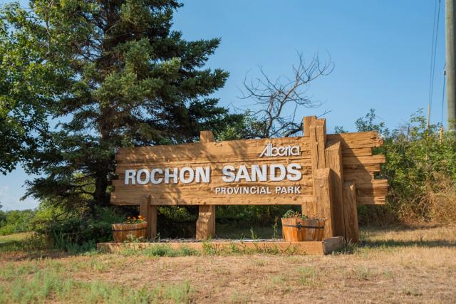 Sign at Rochon Sands Provincial Park.