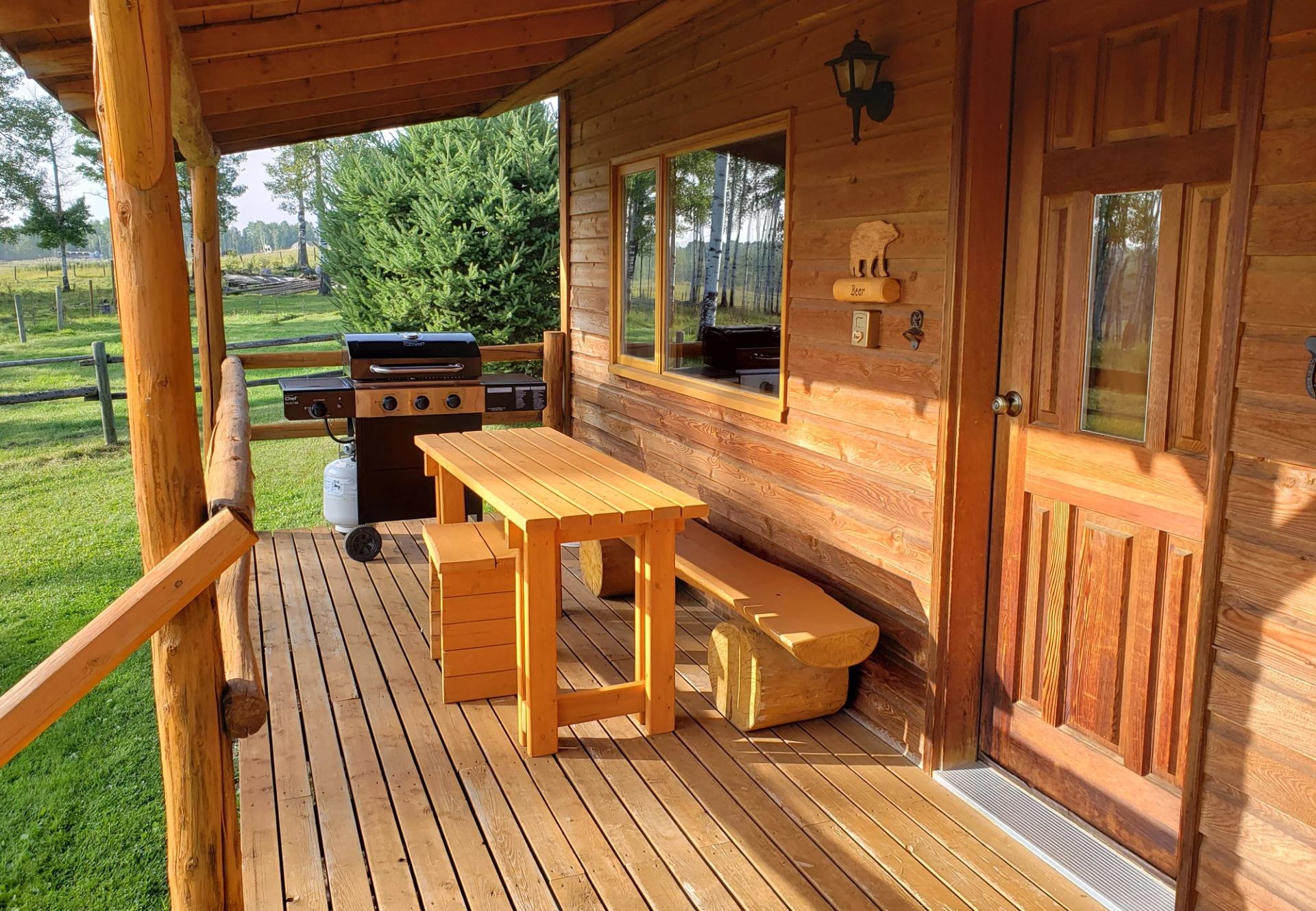 Front porch at Ride the Wind Ranch.