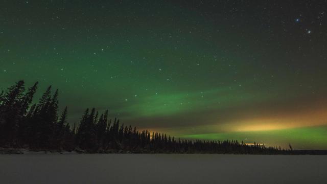 Northern Lights over Lakeland Provincial Park.