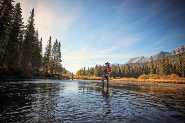 Two men fly-fishing in Opal Creek.