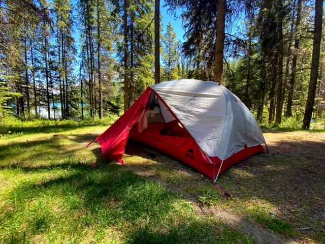 Camping tent available through Banff Camping Rentals.