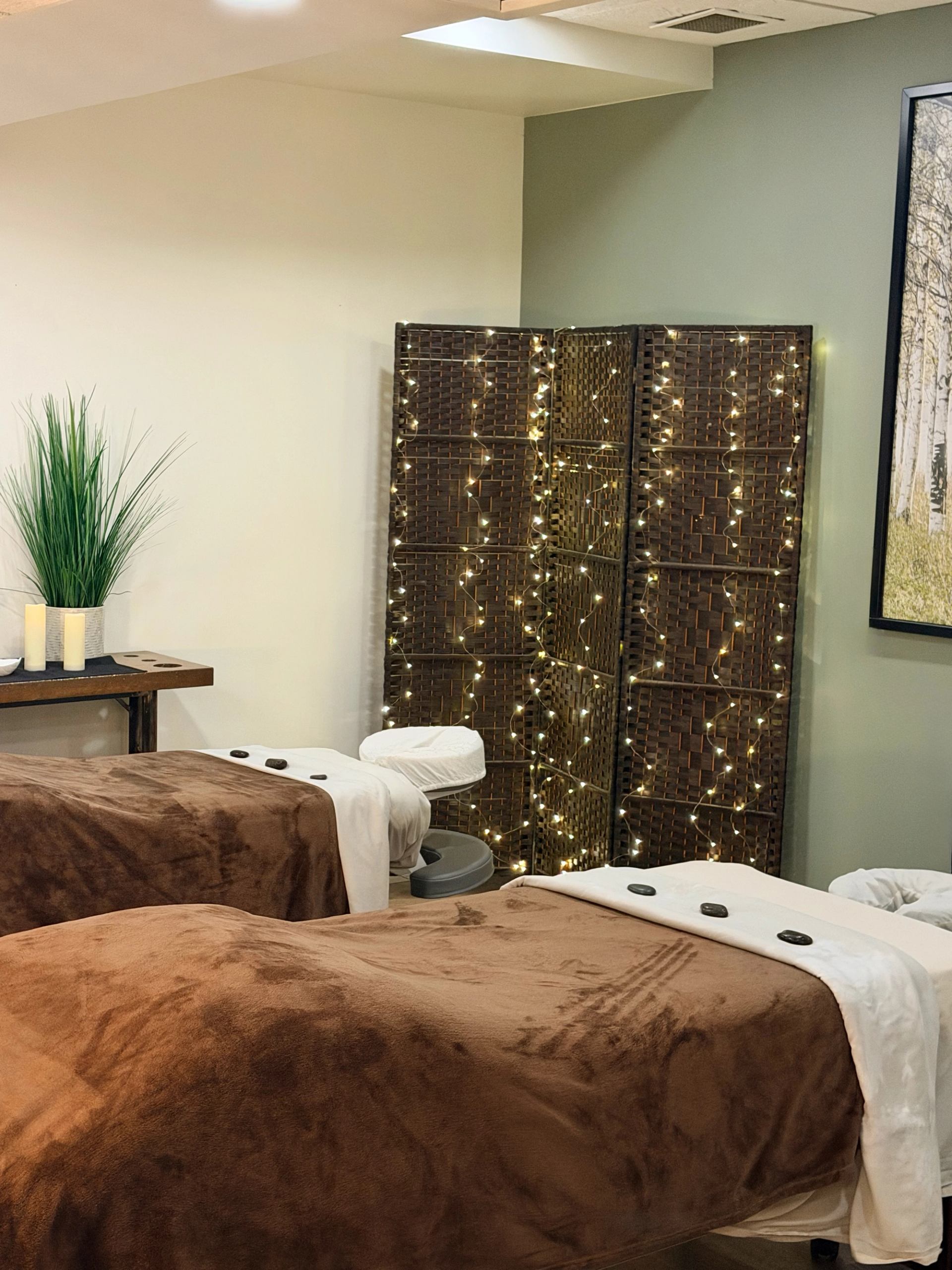 Couples massage room at Bodhi Wellness in Canmore