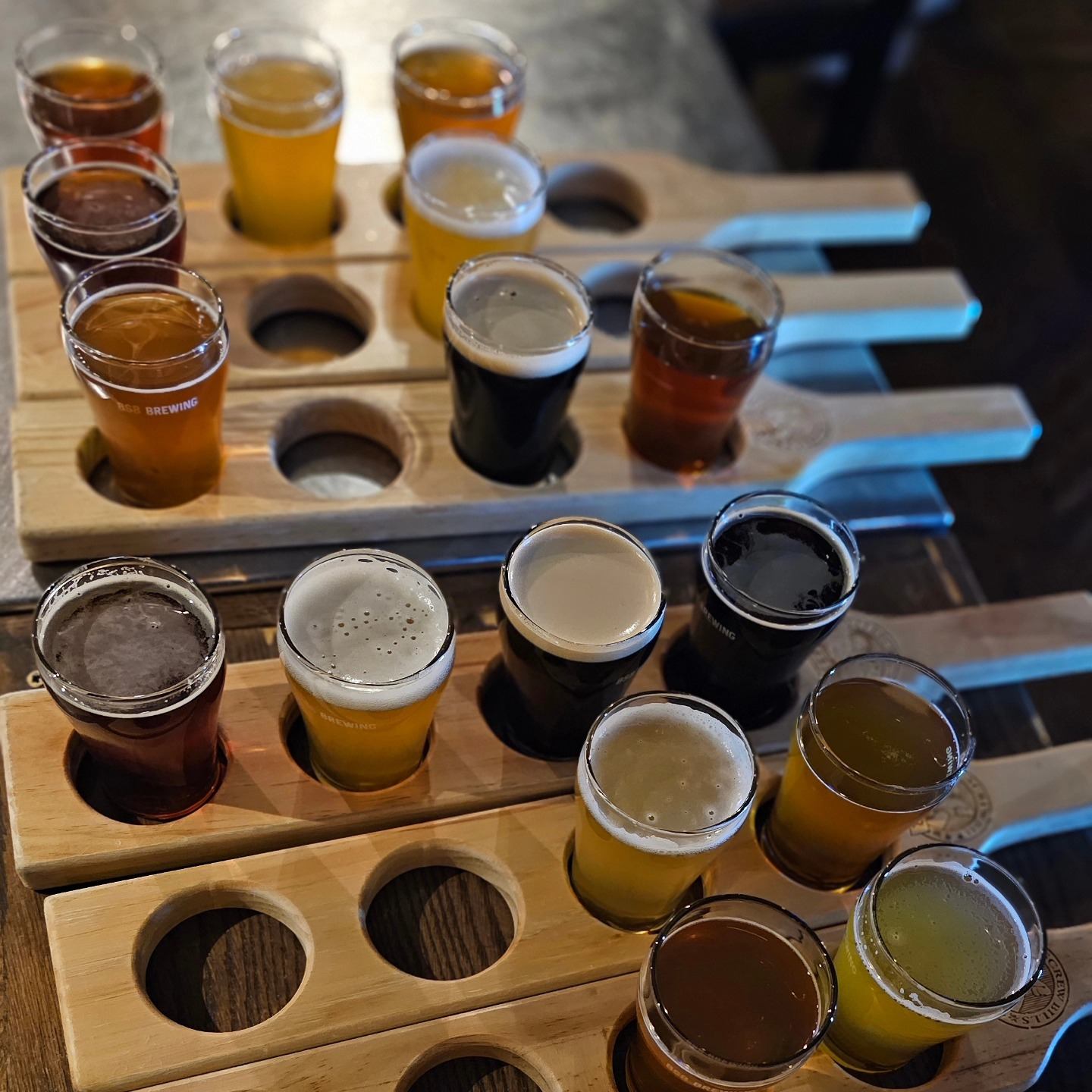 Flights of craft beer at BSB