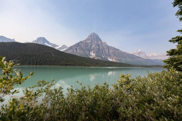 Lake view at Waterfowl Lakes Campground.