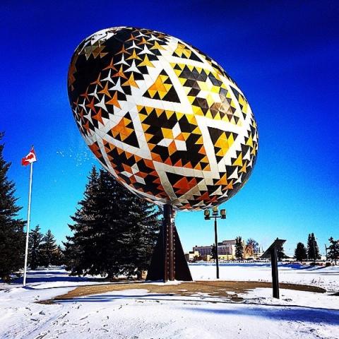 The giant Ukrainian Easter Egg (Pysanka) in Vegreville.