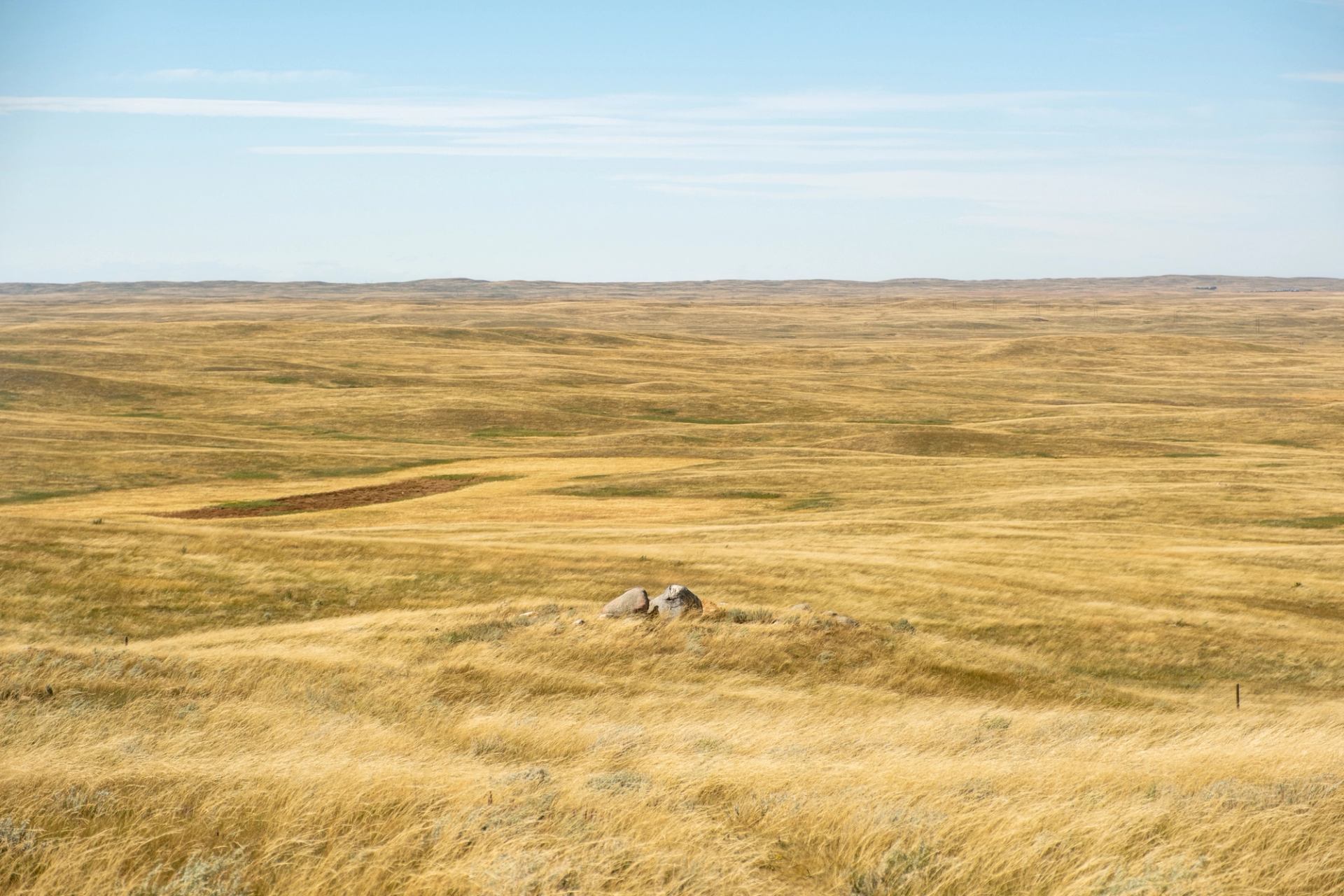 Distant view of Majorville Cairn and Medicine Wheel.