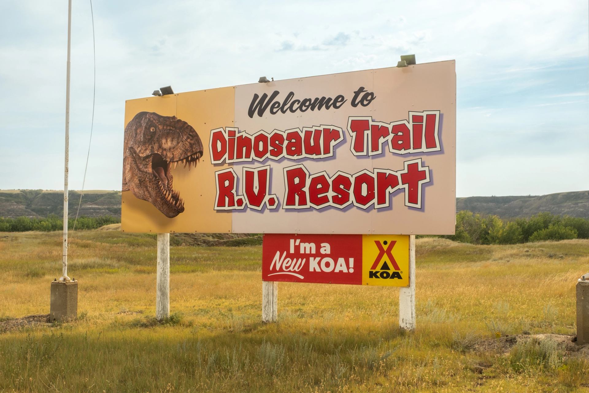 Sign at Dinosaur Trail RV Resort.