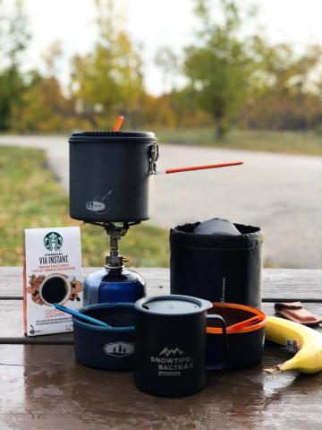 Coffee making supplies available from Banff Camping Rentals.