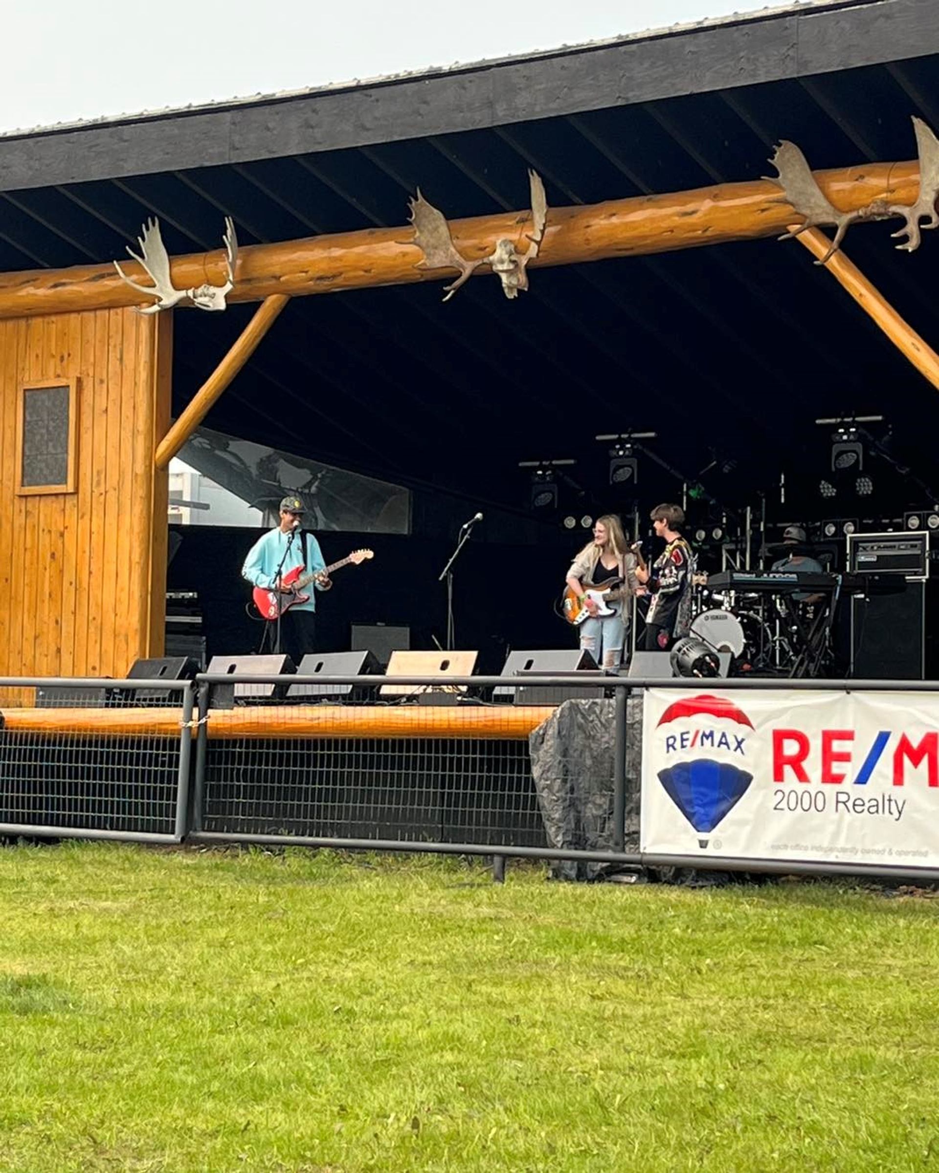 Band getting set up for the Wild Mountain Music Fest