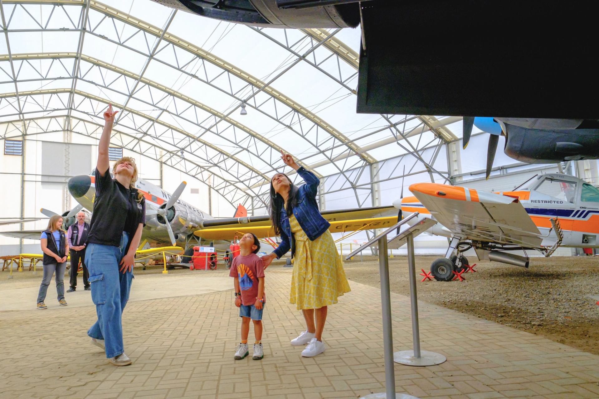 Families enjoying the plane displays