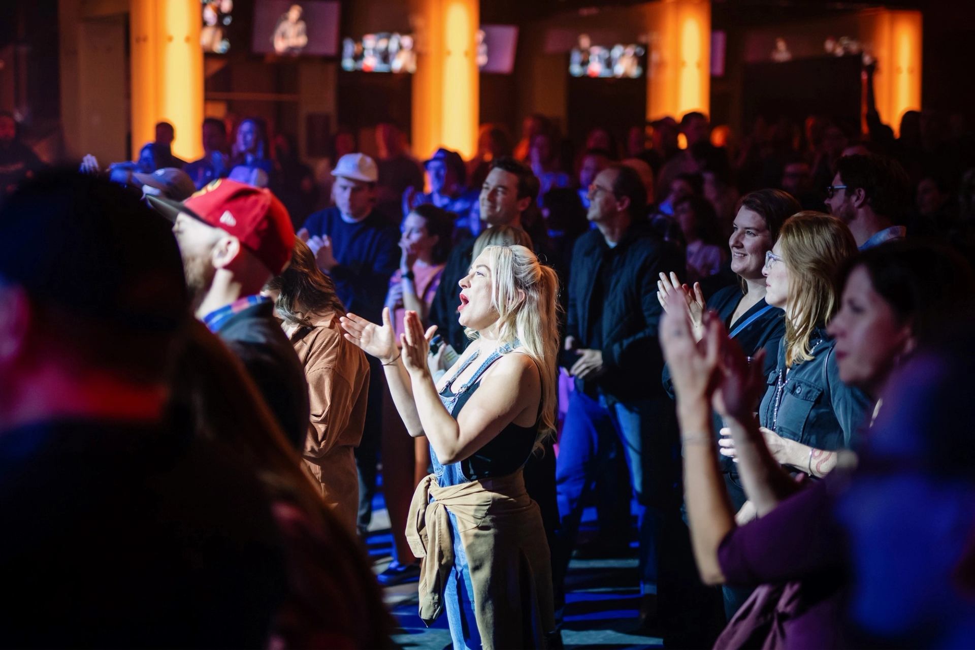 Audience enjoying a live music performance at Block Heater festival.