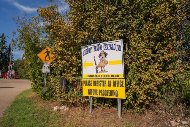 Sign at Anthony Henday Campground.