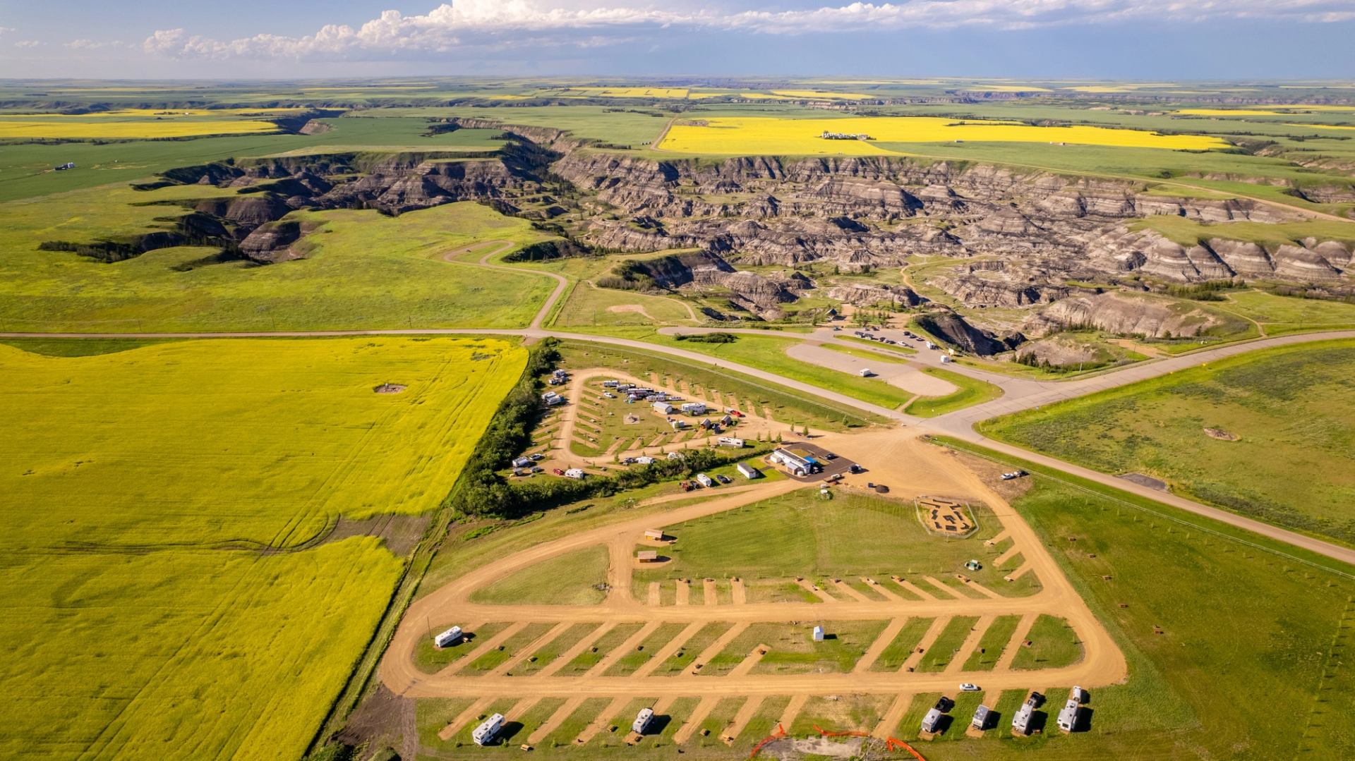 Aerial shot of Horseshoe Canyon Campground.