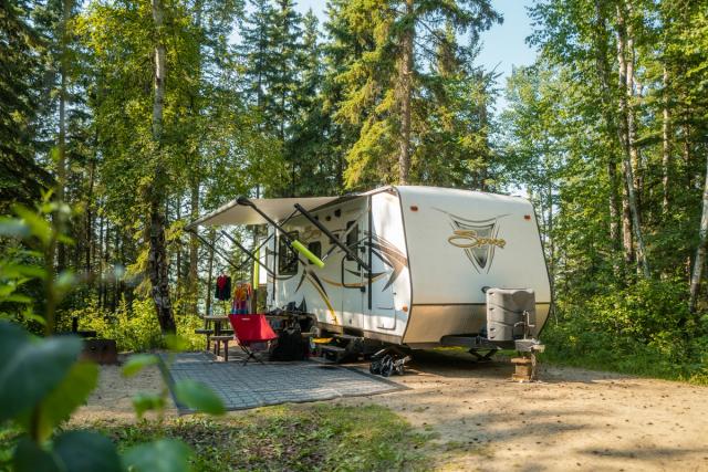 A site at Cold Lake Provincial Park Campground.