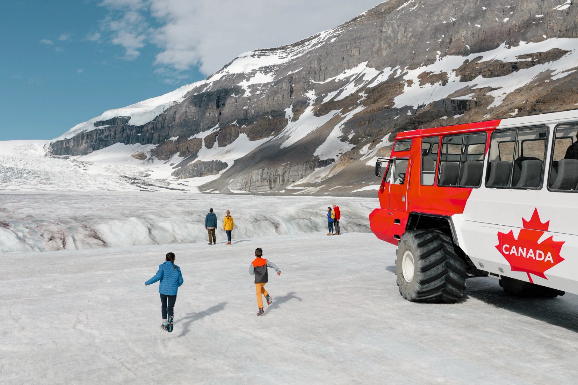 Family on a Columbia Icefield Glacier tour.