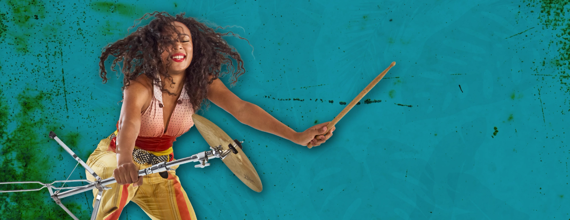 Promotional image for Matters of Rhythm & Harmony by Decidedly Jazz Danceworks, featuring a smiling 