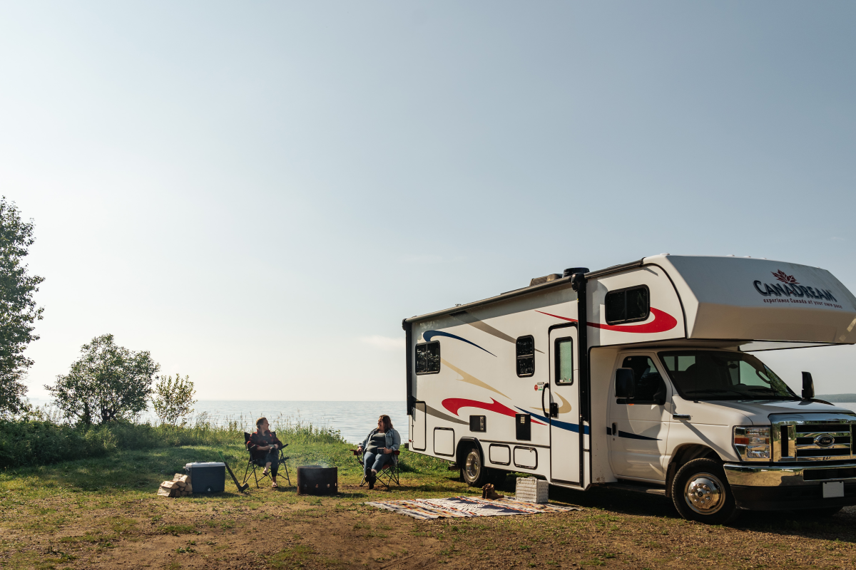An RV on the campsite