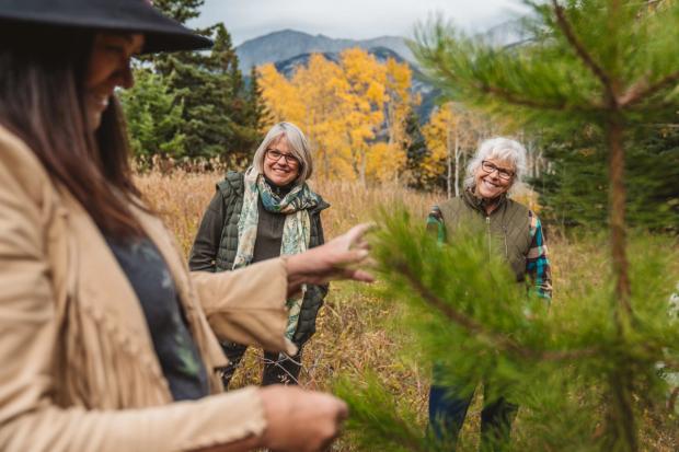 Visitors learning about the land on a guided tour at Warrior Women.