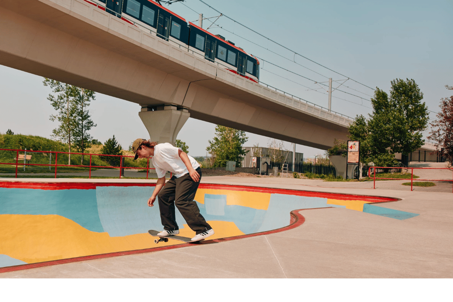 A person skateboarding at Cowboys Park.