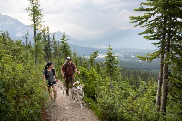 Hikers on Saddleback Trail.