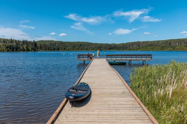 Dock at the lake of Spring Lake Campground.