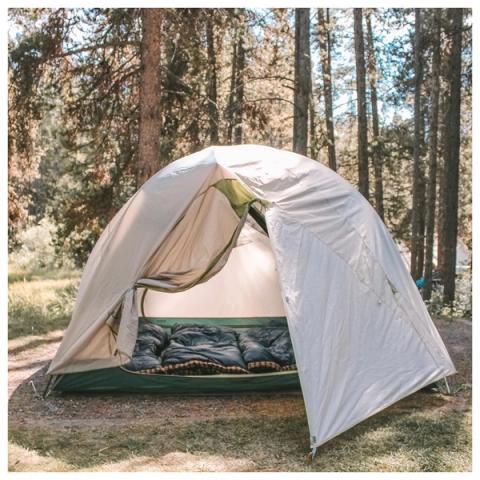 Camping tent available through Banff Camping Rentals.