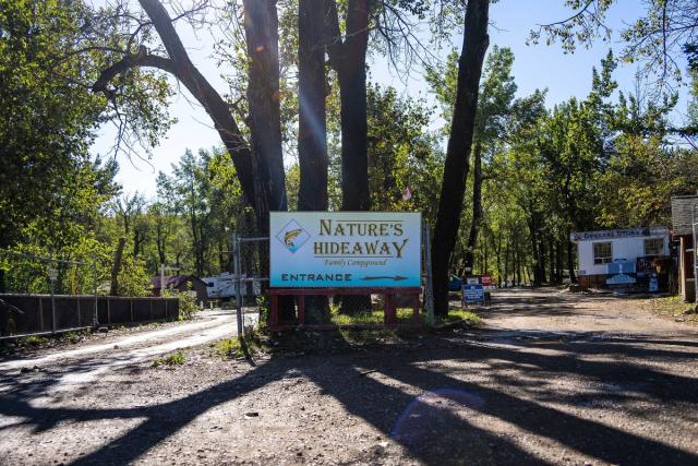 Nature's Hideaway Family Campground sign.