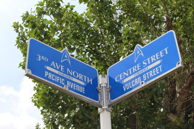 Street signs in Vulcan