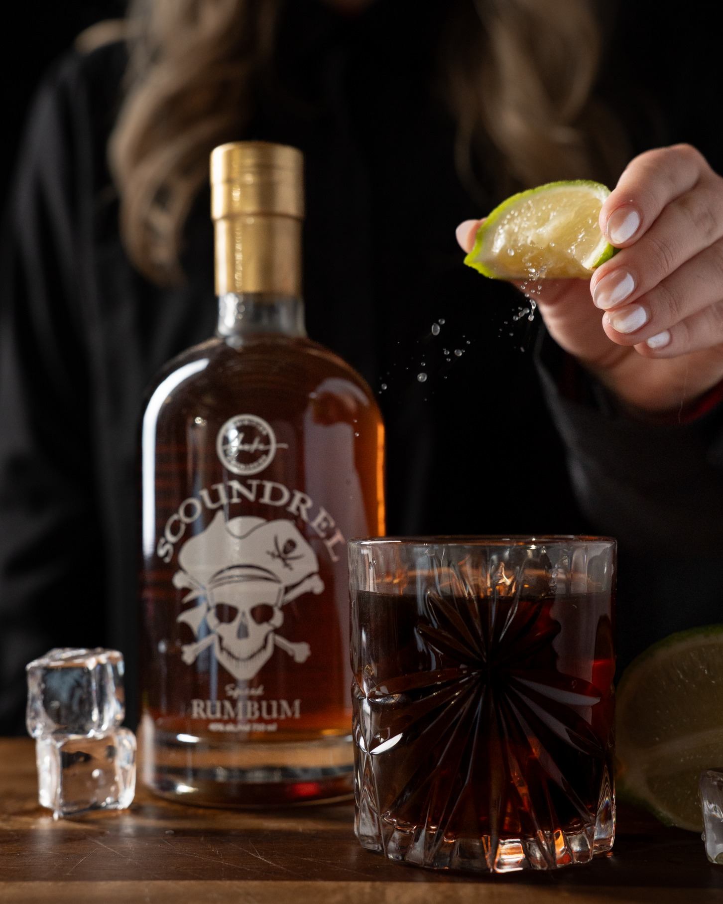 Scoundrel Rum and coke with lime