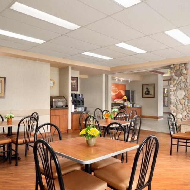 Dining room at the hotel.