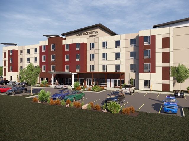 Exterior and parking lot of the hotel