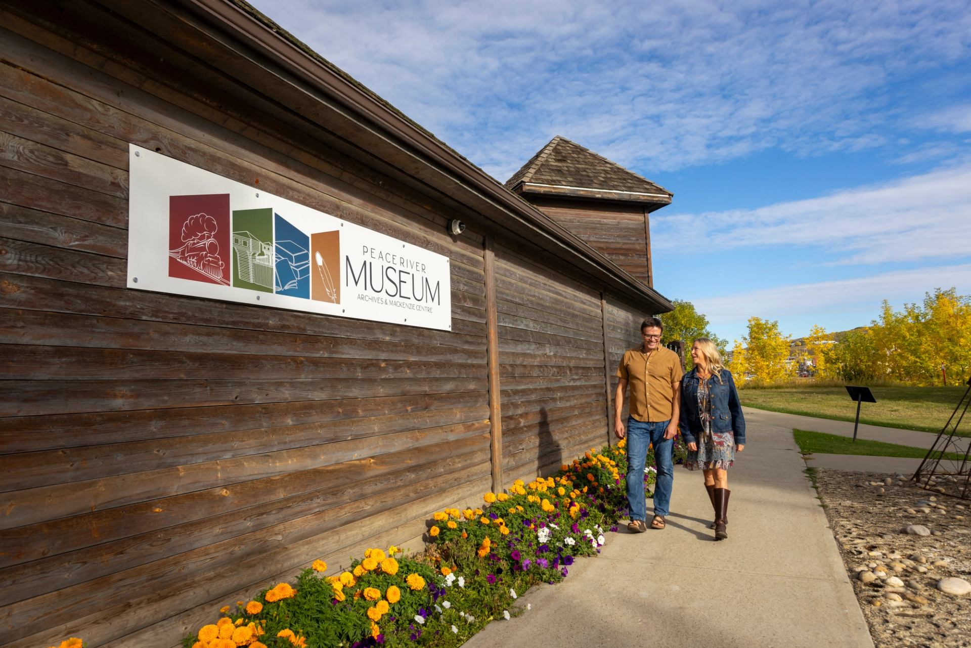 Exterior of Peace River Museum Archives and Mackenzie Centre.