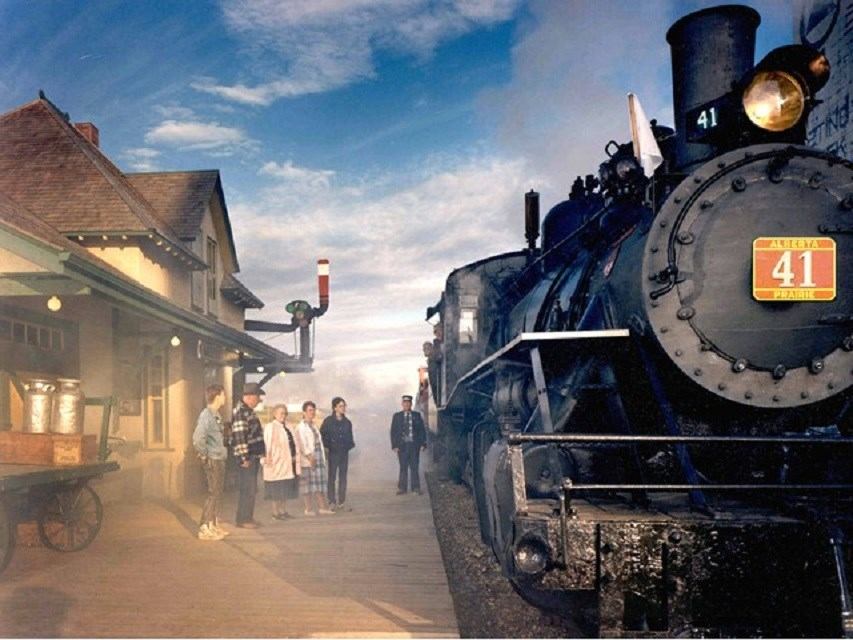 Visitors getting ready to board the Stettler Steam Train.