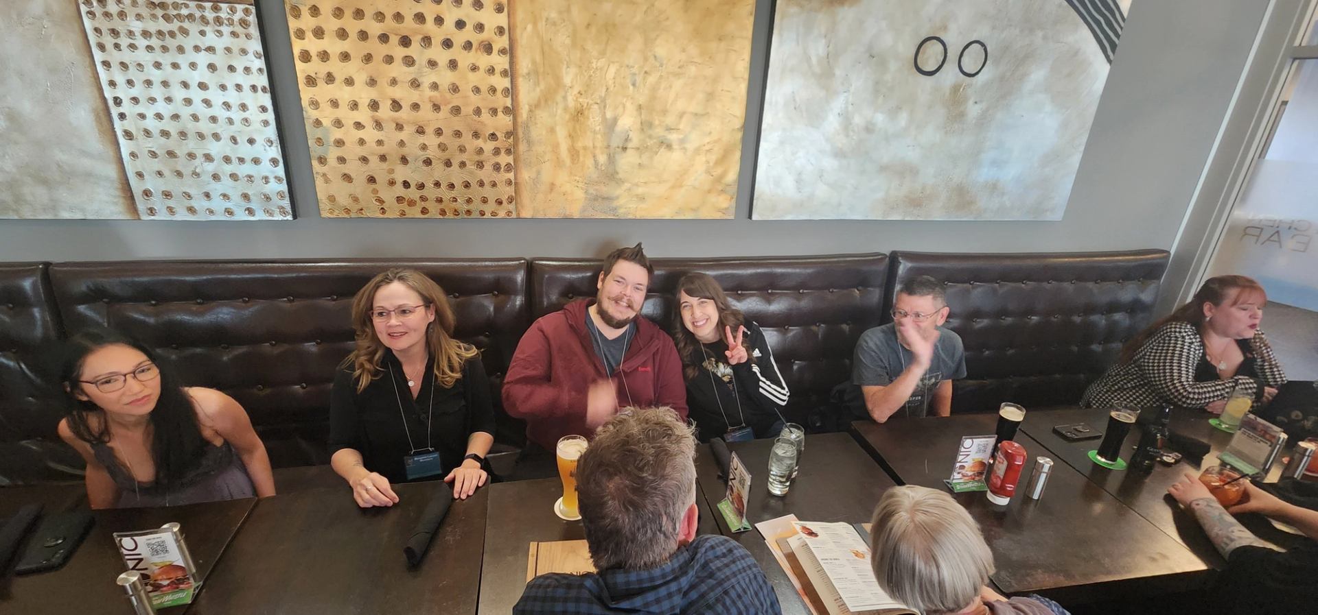 A group enjoying pub night.